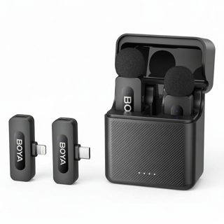 Apple iPhone V3 Combo BOYA BY- Mobile Wireless Mic For Android USB-C Lightning 2 Person Vlog Dock