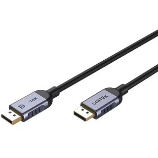 Cable Unitek C1626GY01-3M Video DisplayPort To DisplayPort V2.1 Up To 8K Black Grey