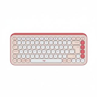 Logitech POP Icon Keys Wireless Via Bolt USB Receiver Not Included Or Bluetooth With Up To Devices US Layout Rose Off White 920-013073