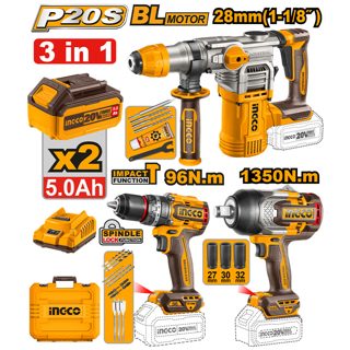 Trapan Me Goditje CIDLI209681 Combo Kit 3Ne1 2 Bateri 2.0Ah Matrapik CRHLI20288 Pistolet COSLI250281 20V