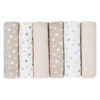 Kikka Boo 30x30 cm Napa Pambuku Për Bebe Bezhë Mikse 6 30x30cm