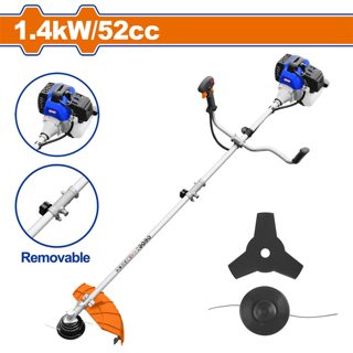 Ndezje Te Lehte WGM2552 Motokose Me Benzine 52CC Gjeresi Prerje Me Fije Dhe Disk 1.4kW 420mm
