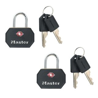 Masterlock Dry Niveli I Sigurisë 3 Alumini Tsa Me Mbulesë Abs- Harku Çelik Diametër 3 Kunja Me Çelësa Njësoj- I Zi Bagazhe 2x30mm 3mm