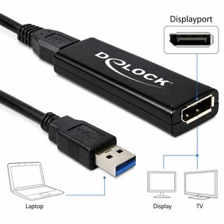 Adapter Delock 62544 USB 3.0 To DisplayPort Up To 2560×1600