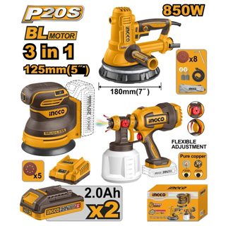 Zmeriluese Muri Dore DWS10508 Combo Kit 3Ne1 Me Bateri 2.0Ah Rrethore CROSLI2002 COSLI250282 20V