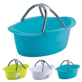 Stella oval Kosh Rrobash Me Dorezë Plastik Shumëngjyrësh 60x40xH25 25L