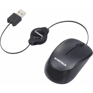 Logilink Optical Mini Mouse Retractable Cable USB Compact Portable