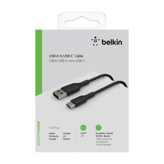Cable Belkin BoostCharge CAB001BT2MBK USB-A USB-A To USB-C 2m Black