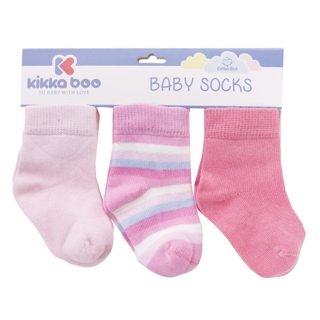 Kikka Boo Corape për bebe Pambuk 6-12 Muajsh Rozë 3 Palë