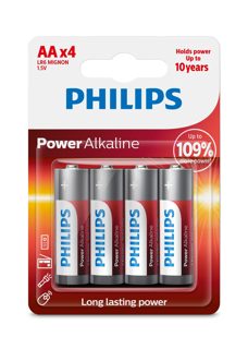 Philips LR6P4B Bateri Power Alkaline 10 Energy 4 AA