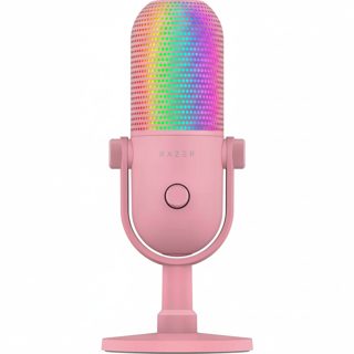 Razer V3 RZ19 Microphone SEIREN CHROMA RGB USB Condenser Microphone Gain Limiter Build-in Shock Absorb Quartz Pink -05060300-R3M1