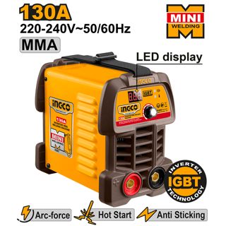 INGCO MMA13049 ING- Saldatrice Inverter Mini MMA 130A Per Elektrode 1.6- Aksesore 3.2mm