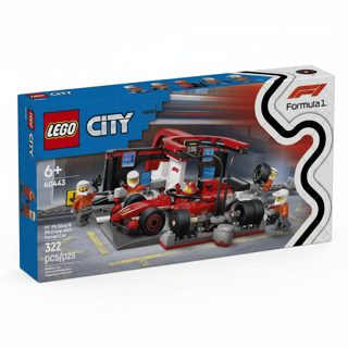 LEGO F1 City Pit Stop Pit Crew With Ferrari Car 60443