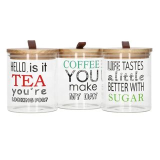 Hello Tea Kavanoz Konservimi Set 3 cope 750ml 3-pack 10* Kapak Bambu 12.7cm