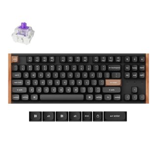 Keychron K2 K8H-F1 HE Wood Magnetic Hall Effect Wireless Bluetooth 5.2 Purple Switch 80% US